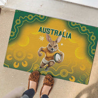 Australia Rugby 2024 Rubber Doormat Go Wallabies Aboriginal Pattern LT05 - Wonder Print Shop