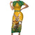 Custom Australia Rugby 2024 Short Sleeve Bodycon Dress Go Wallabies Aboriginal Pattern LT05 - Wonder Print Shop