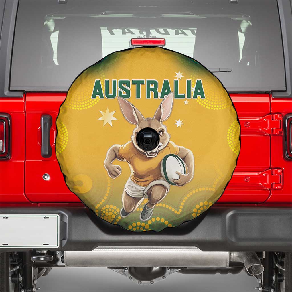 Australia Rugby 2024 Spare Tire Cover Go Wallabies Aboriginal Pattern LT05 - Wonder Print Shop