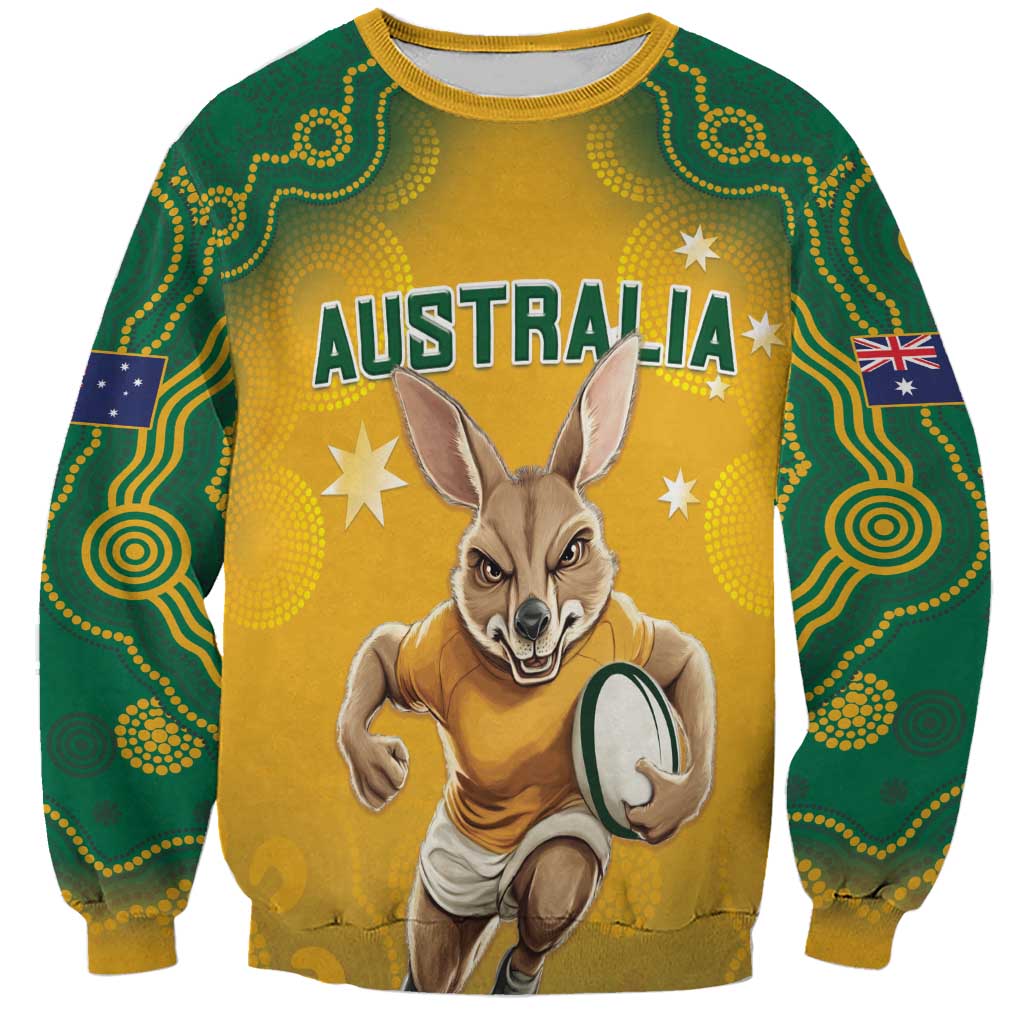 Custom Australia Rugby 2024 Sweatshirt Go Wallabies Aboriginal Pattern LT05 - Wonder Print Shop