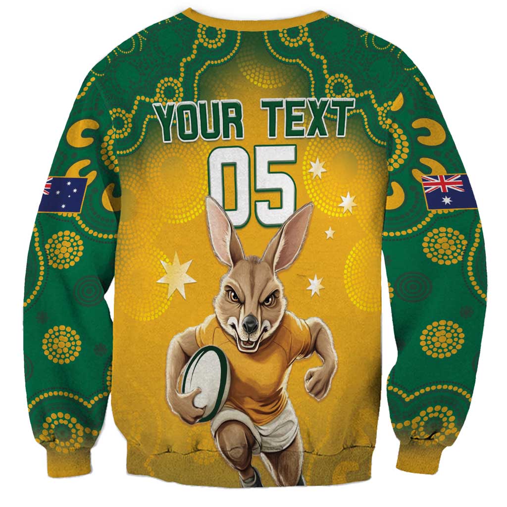Custom Australia Rugby 2024 Sweatshirt Go Wallabies Aboriginal Pattern LT05 - Wonder Print Shop