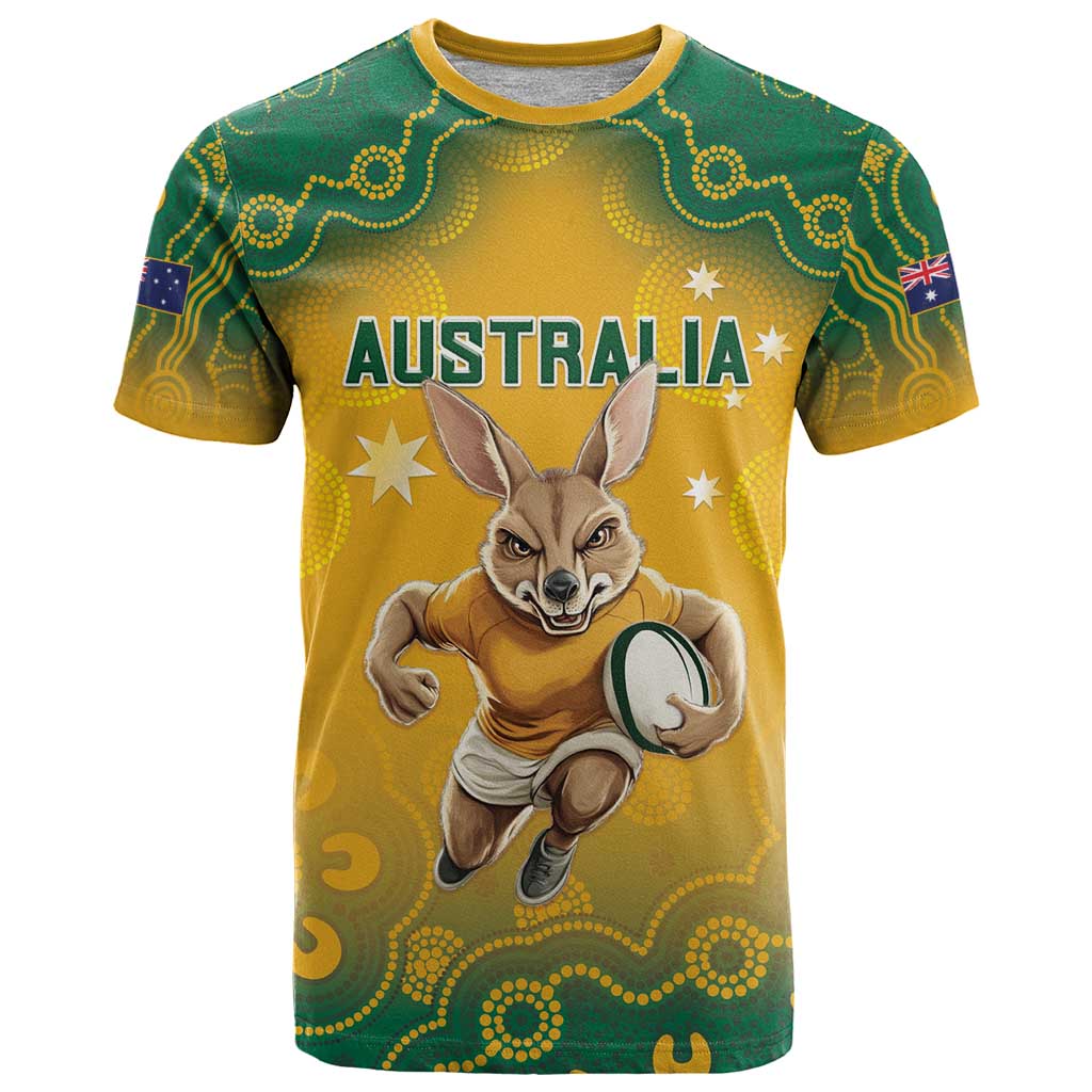 Custom Australia Rugby 2024 T Shirt Go Wallabies Aboriginal Pattern LT05 - Wonder Print Shop