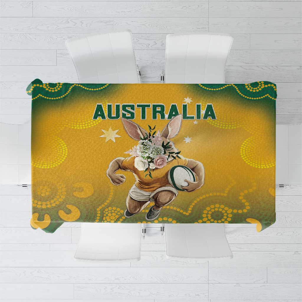 Australia Rugby 2024 Tablecloth Go Wallabies Aboriginal Pattern LT05 - Wonder Print Shop
