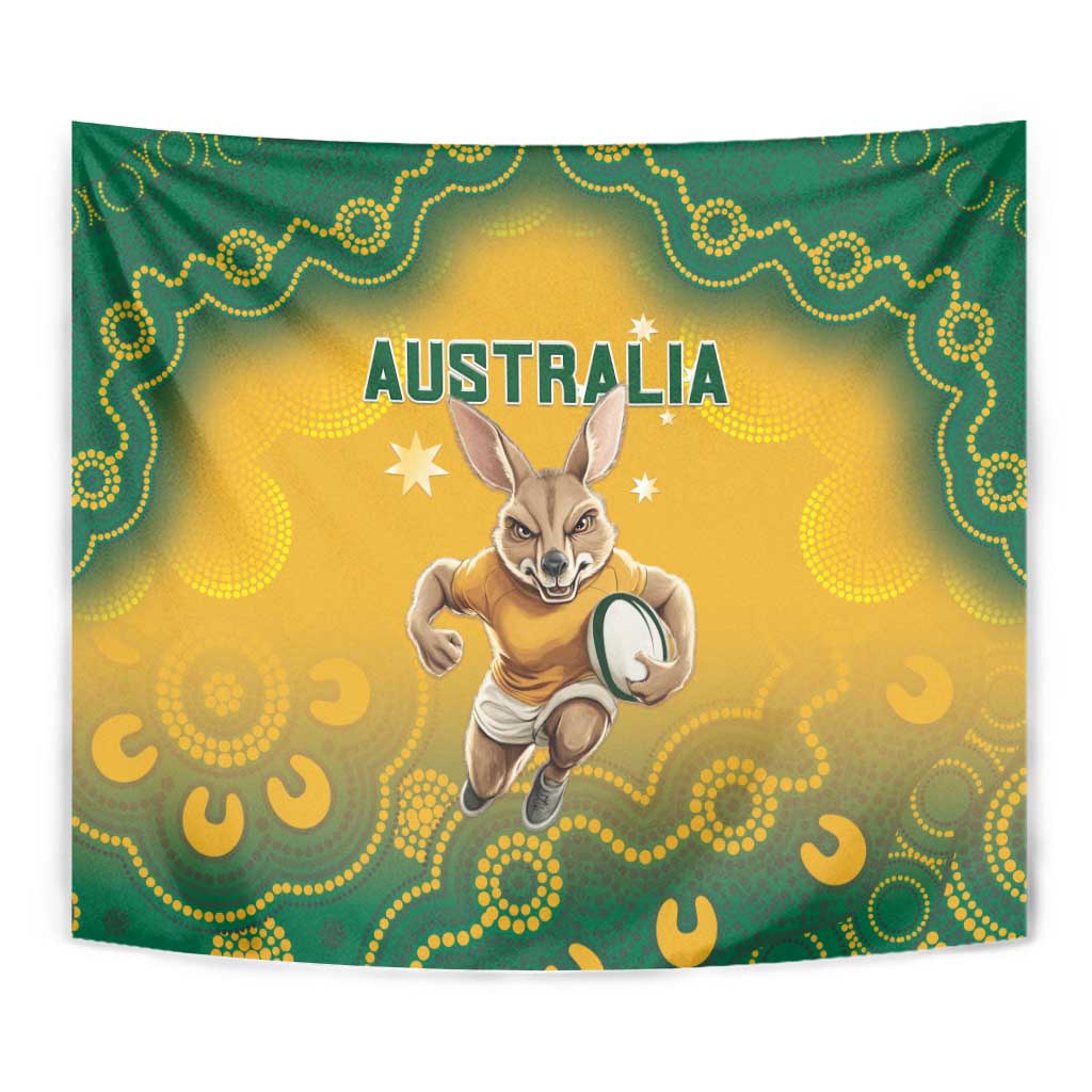 Australia Rugby 2024 Tapestry Go Wallabies Aboriginal Pattern LT05 - Wonder Print Shop