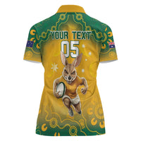 Custom Australia Rugby 2024 Women Polo Shirt Go Wallabies Aboriginal Pattern LT05 - Wonder Print Shop
