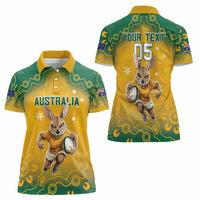 Custom Australia Rugby 2024 Women Polo Shirt Go Wallabies Aboriginal Pattern LT05 - Wonder Print Shop