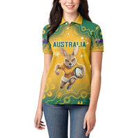 Custom Australia Rugby 2024 Women Polo Shirt Go Wallabies Aboriginal Pattern LT05 - Wonder Print Shop