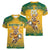 Custom Australia Rugby 2024 Women V-Neck T-Shirt Go Wallabies Aboriginal Pattern LT05 - Wonder Print Shop