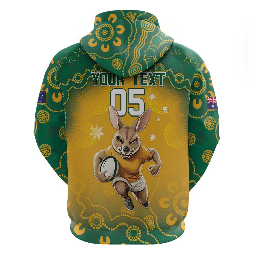 Custom Australia Rugby 2024 Zip Hoodie Go Wallabies Aboriginal Pattern LT05 - Wonder Print Shop