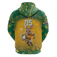 Custom Australia Rugby 2024 Zip Hoodie Go Wallabies Aboriginal Pattern LT05 - Wonder Print Shop