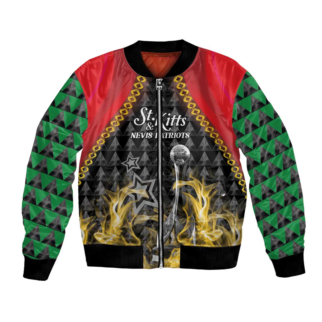 Custom St Kitts Nevis Cricket Patriots Bomber Jacket Road To Victory - Wonder Print Shop