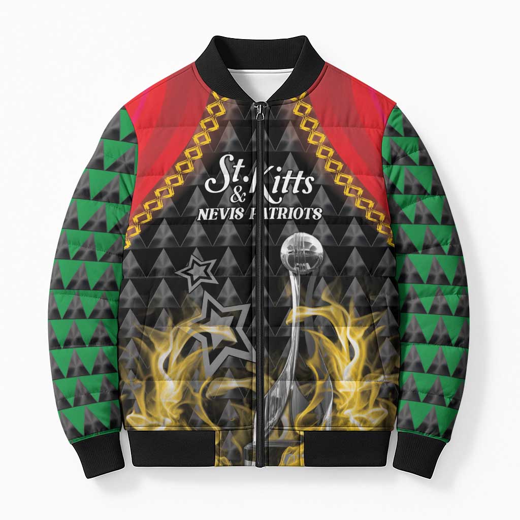 Custom St Kitts Nevis Cricket Patriots Bomber Puffer Jacket Road To Victory - Wonder Print Shop