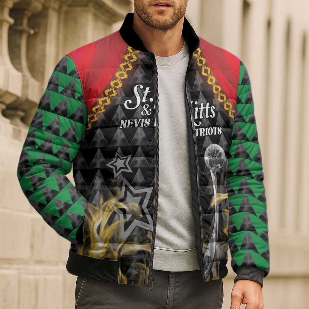 Custom St Kitts Nevis Cricket Patriots Bomber Puffer Jacket Road To Victory - Wonder Print Shop