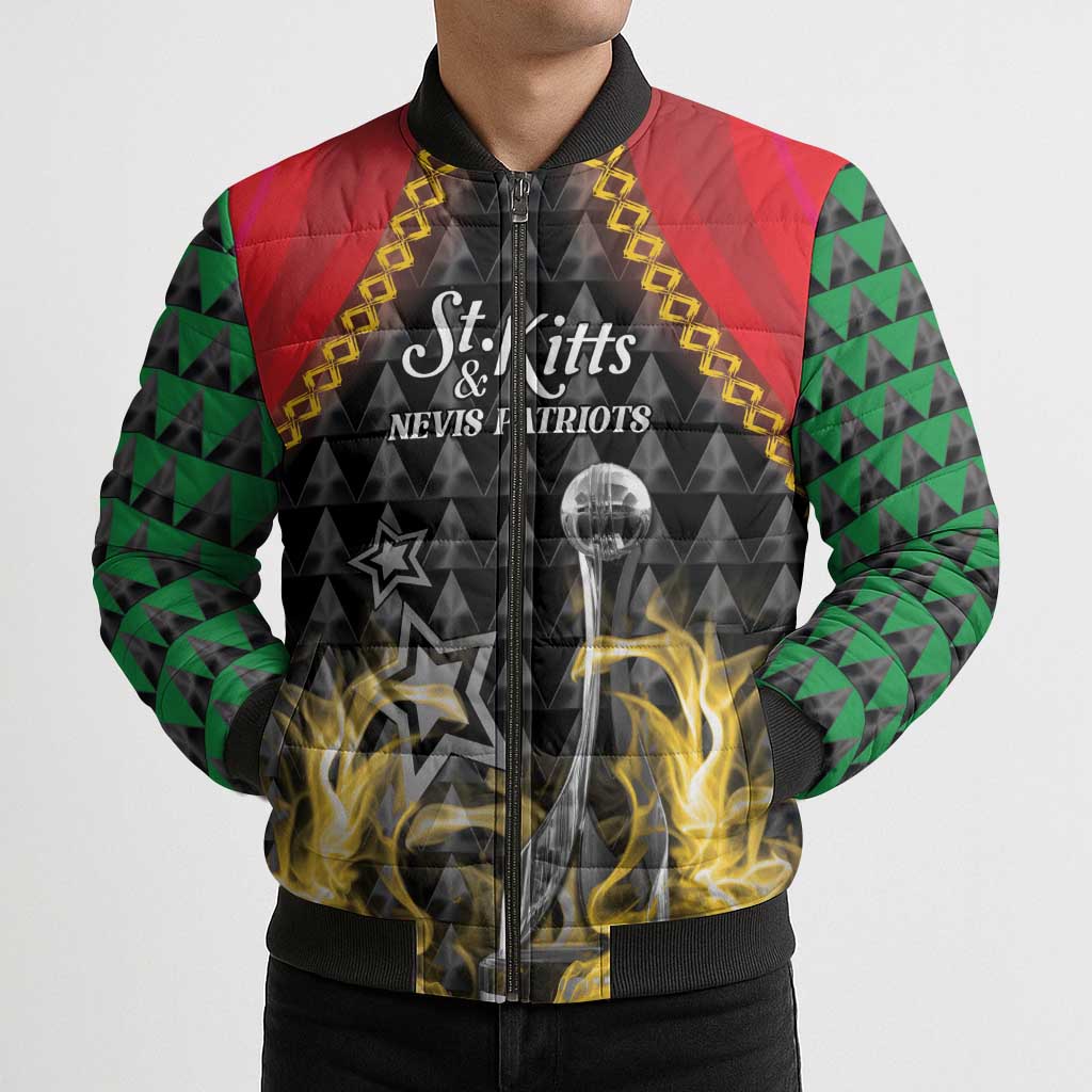 Custom St Kitts Nevis Cricket Patriots Bomber Puffer Jacket Road To Victory - Wonder Print Shop