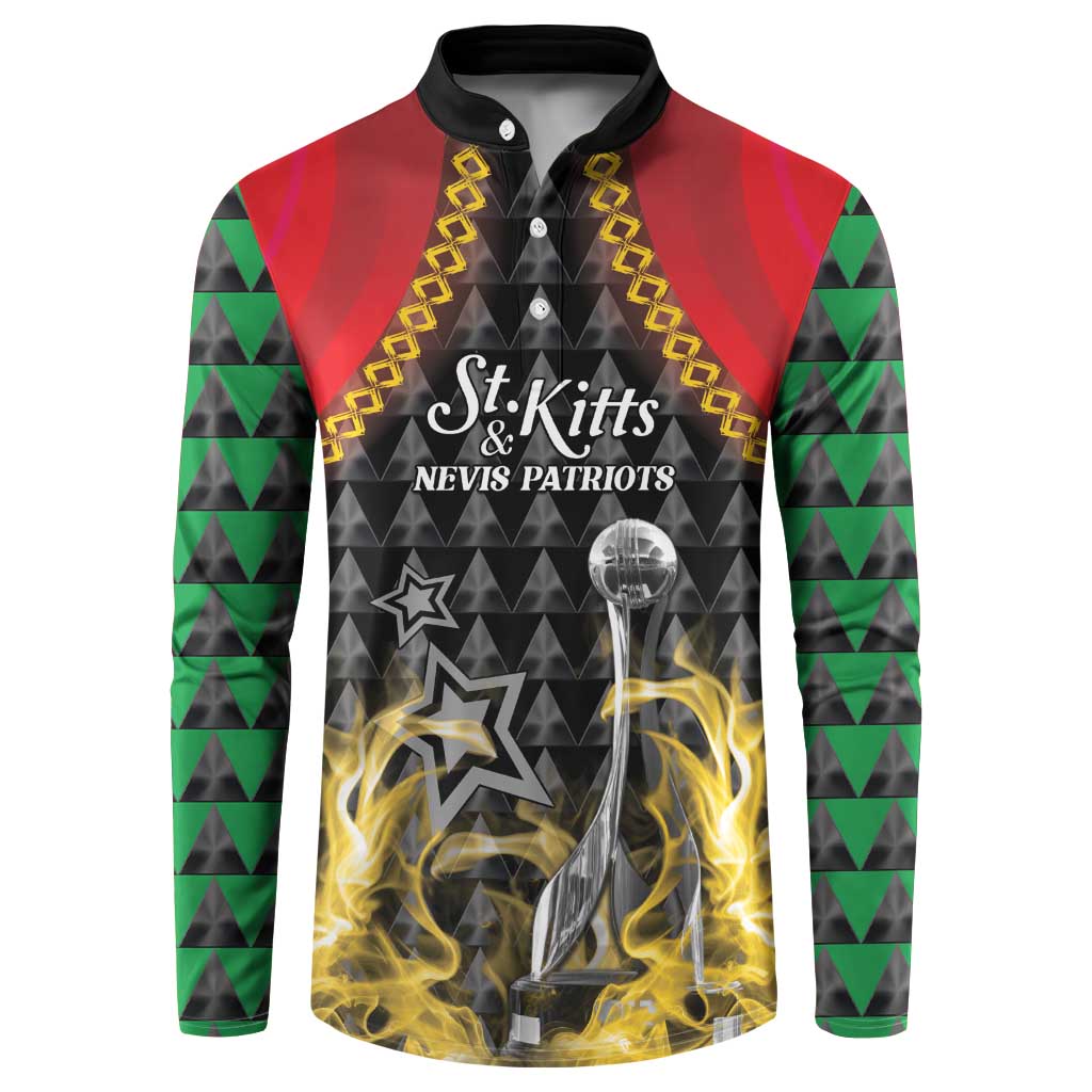 Custom St Kitts Nevis Cricket Patriots Button Sweatshirt Road To Victory - Wonder Print Shop