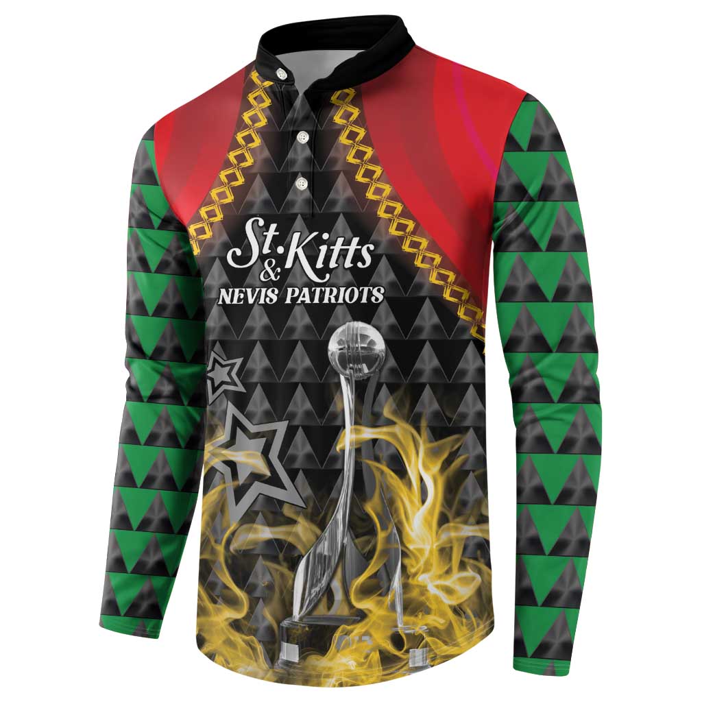 Custom St Kitts Nevis Cricket Patriots Button Sweatshirt Road To Victory - Wonder Print Shop