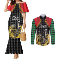 Custom St Kitts Nevis Cricket Patriots Couples Matching Mermaid Dress and Long Sleeve Button Shirt Road To Victory - Wonder Print Shop