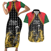 Custom St Kitts Nevis Cricket Patriots Couples Matching Short Sleeve Bodycon Dress and Hawaiian Shirt Road To Victory - Wonder Print Shop