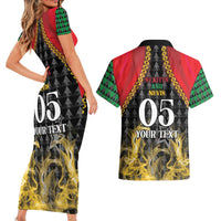 Custom St Kitts Nevis Cricket Patriots Couples Matching Short Sleeve Bodycon Dress and Hawaiian Shirt Road To Victory - Wonder Print Shop