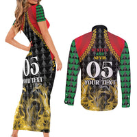 Custom St Kitts Nevis Cricket Patriots Couples Matching Short Sleeve Bodycon Dress and Long Sleeve Button Shirt Road To Victory - Wonder Print Shop