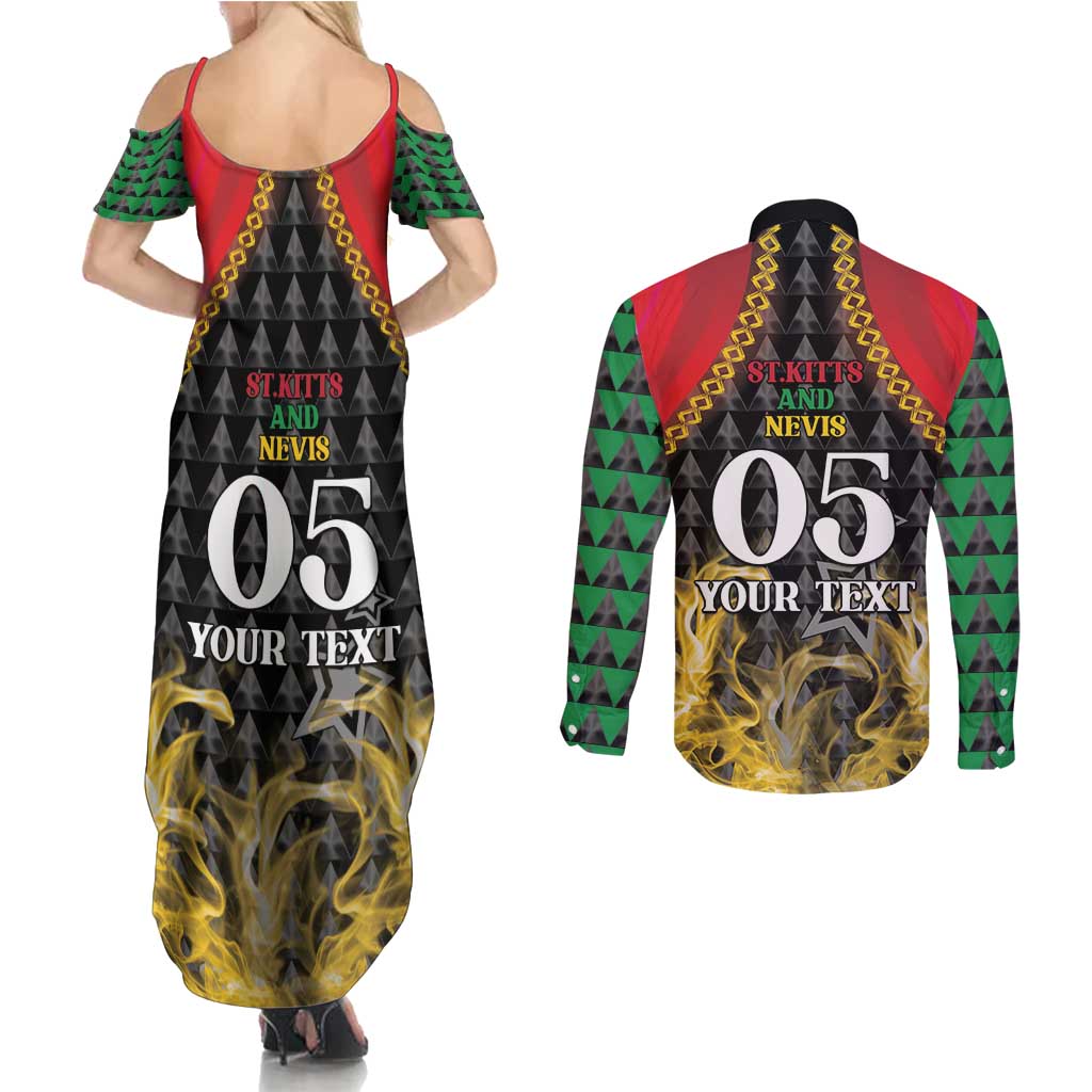 Custom St Kitts Nevis Cricket Patriots Couples Matching Summer Maxi Dress and Long Sleeve Button Shirt Road To Victory - Wonder Print Shop