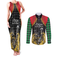 Custom St Kitts Nevis Cricket Patriots Couples Matching Tank Maxi Dress and Long Sleeve Button Shirt Road To Victory - Wonder Print Shop