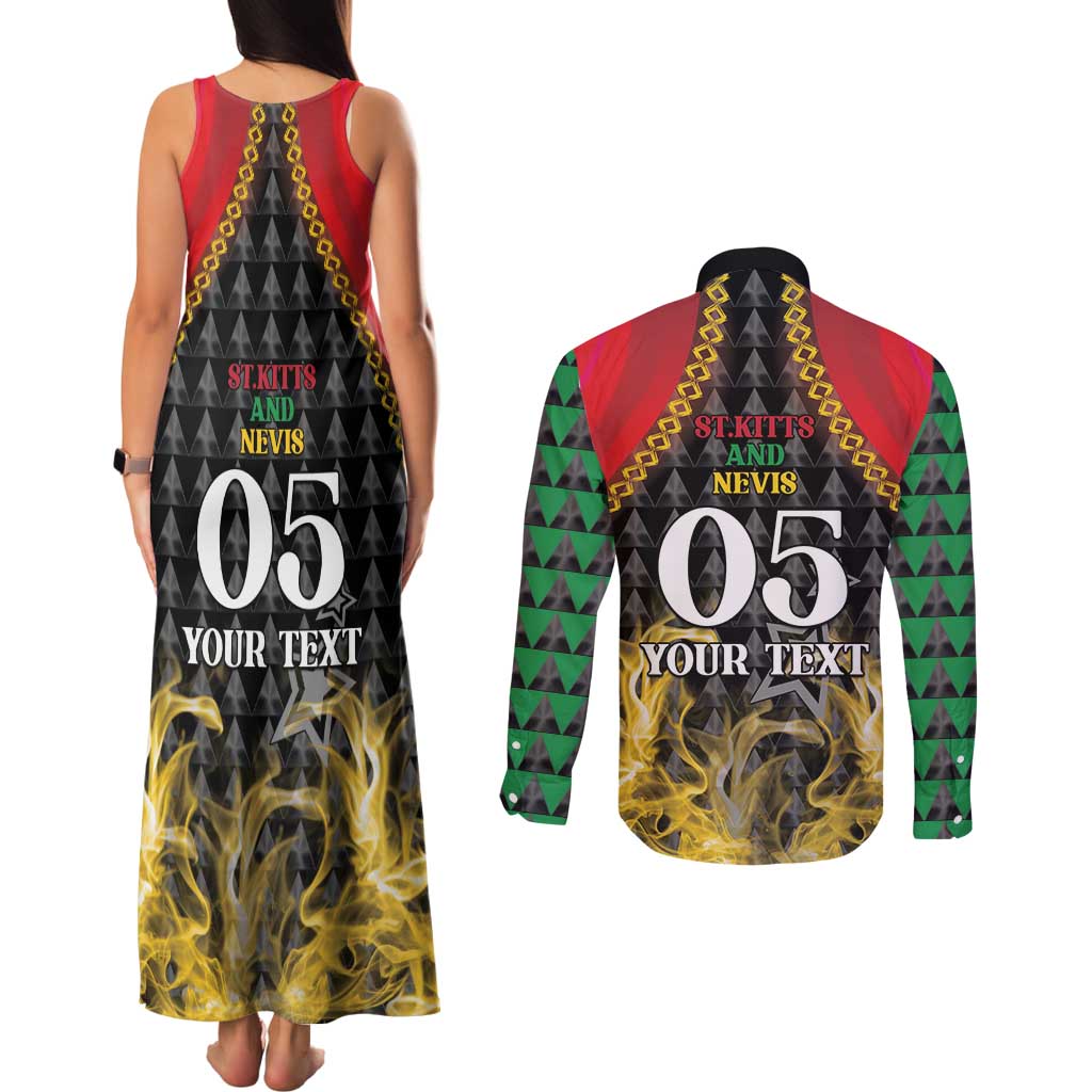 Custom St Kitts Nevis Cricket Patriots Couples Matching Tank Maxi Dress and Long Sleeve Button Shirt Road To Victory - Wonder Print Shop