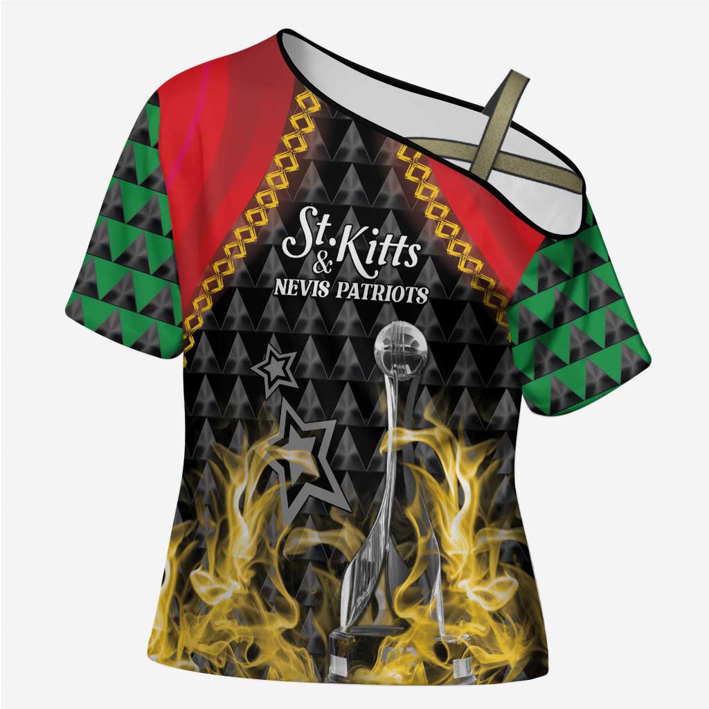 Custom St Kitts Nevis Cricket Patriots Cross Shoulder Shirt Road To Victory - Wonder Print Shop
