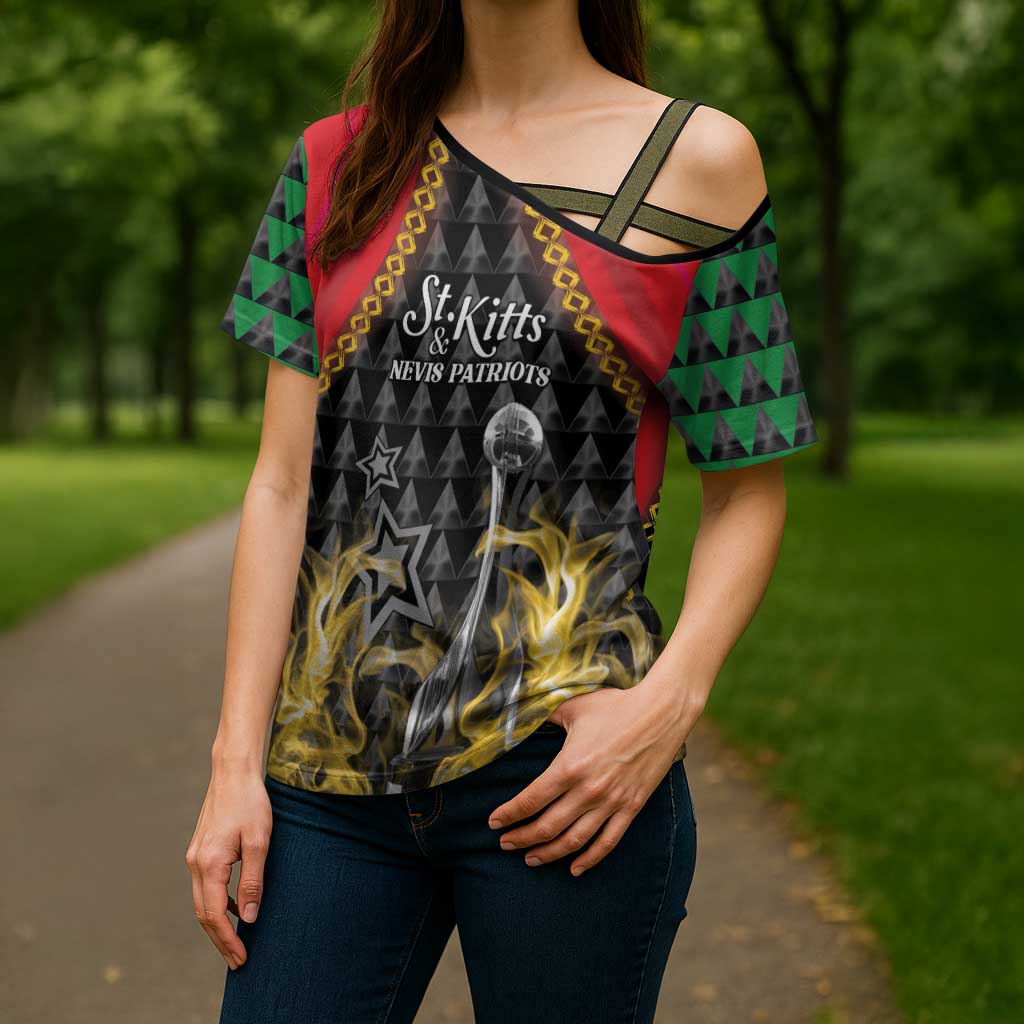 Custom St Kitts Nevis Cricket Patriots Cross Shoulder Shirt Road To Victory - Wonder Print Shop