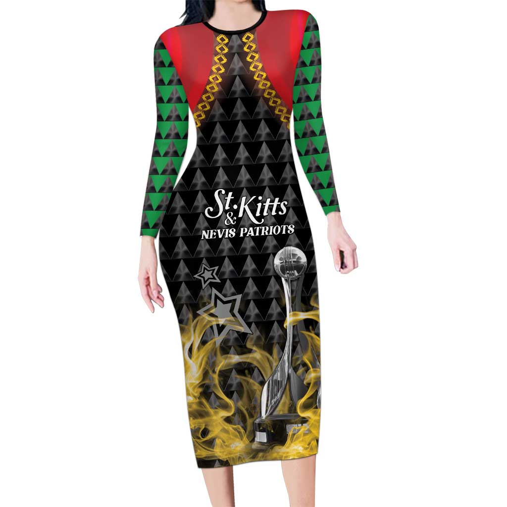 Custom St Kitts Nevis Cricket Patriots Family Matching Long Sleeve Bodycon Dress and Hawaiian Shirt Road To Victory - Wonder Print Shop