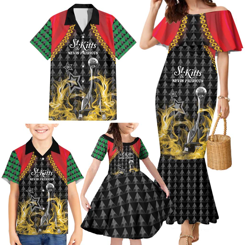 Custom St Kitts Nevis Cricket Patriots Family Matching Mermaid Dress and Hawaiian Shirt Road To Victory - Wonder Print Shop