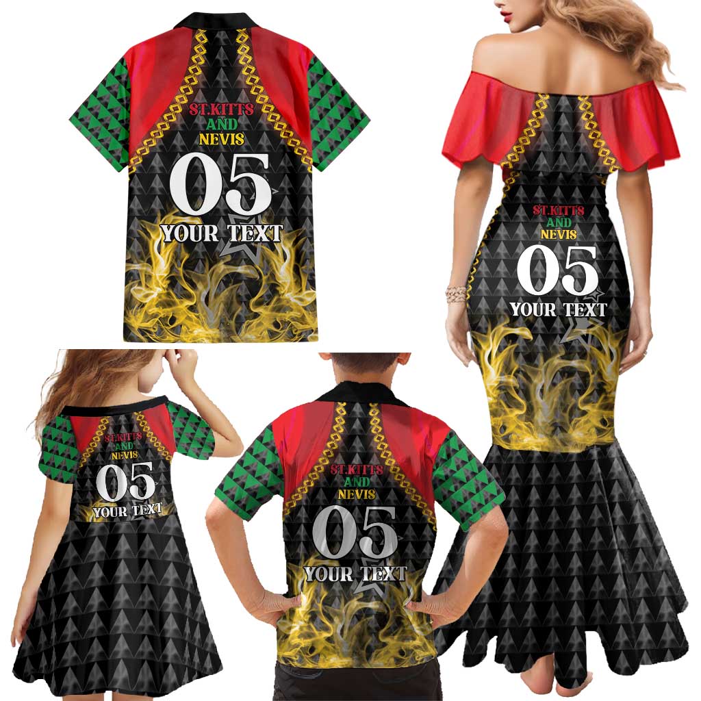 Custom St Kitts Nevis Cricket Patriots Family Matching Mermaid Dress and Hawaiian Shirt Road To Victory - Wonder Print Shop