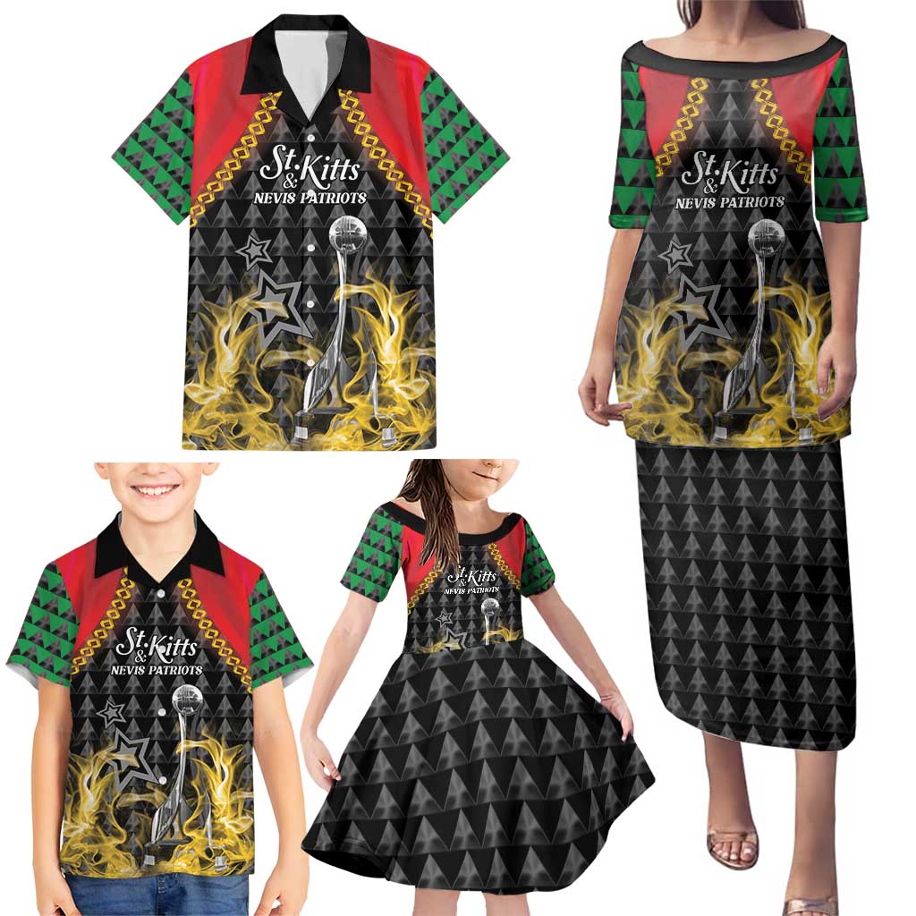 Custom St Kitts Nevis Cricket Patriots Family Matching Puletasi and Hawaiian Shirt Road To Victory - Wonder Print Shop