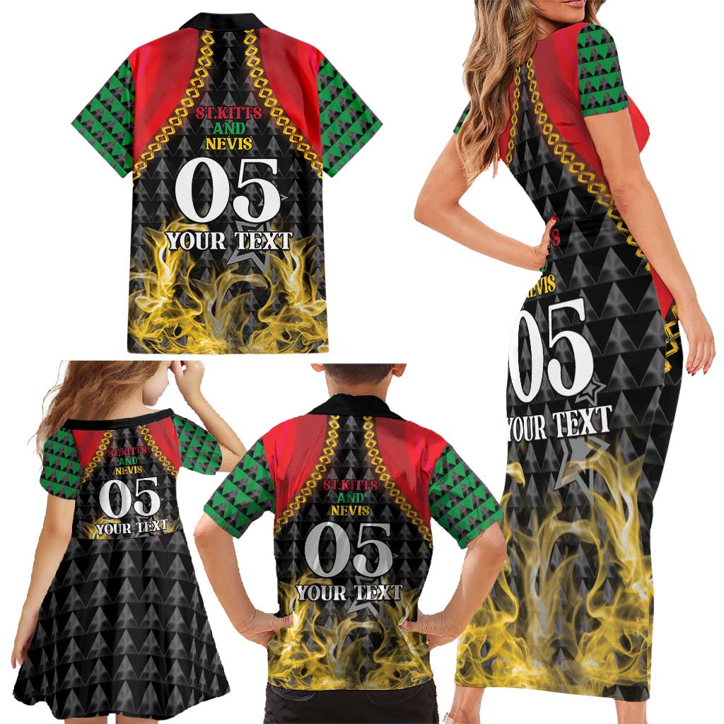 Custom St Kitts Nevis Cricket Patriots Family Matching Short Sleeve Bodycon Dress and Hawaiian Shirt Road To Victory - Wonder Print Shop