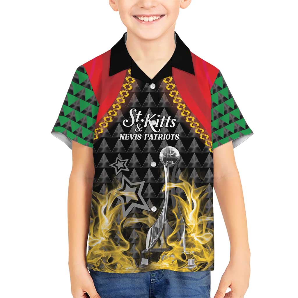 Custom St Kitts Nevis Cricket Patriots Family Matching Short Sleeve Bodycon Dress and Hawaiian Shirt Road To Victory - Wonder Print Shop