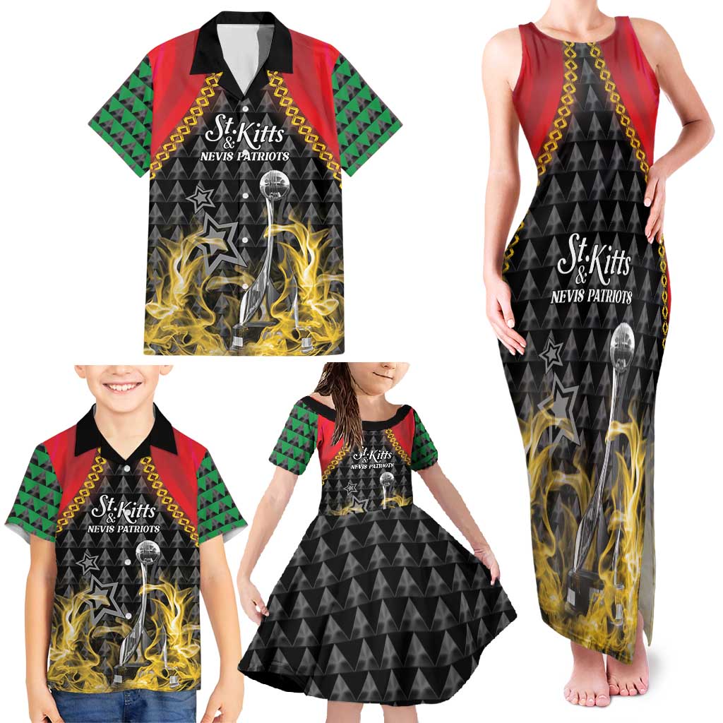 Custom St Kitts Nevis Cricket Patriots Family Matching Tank Maxi Dress and Hawaiian Shirt Road To Victory - Wonder Print Shop