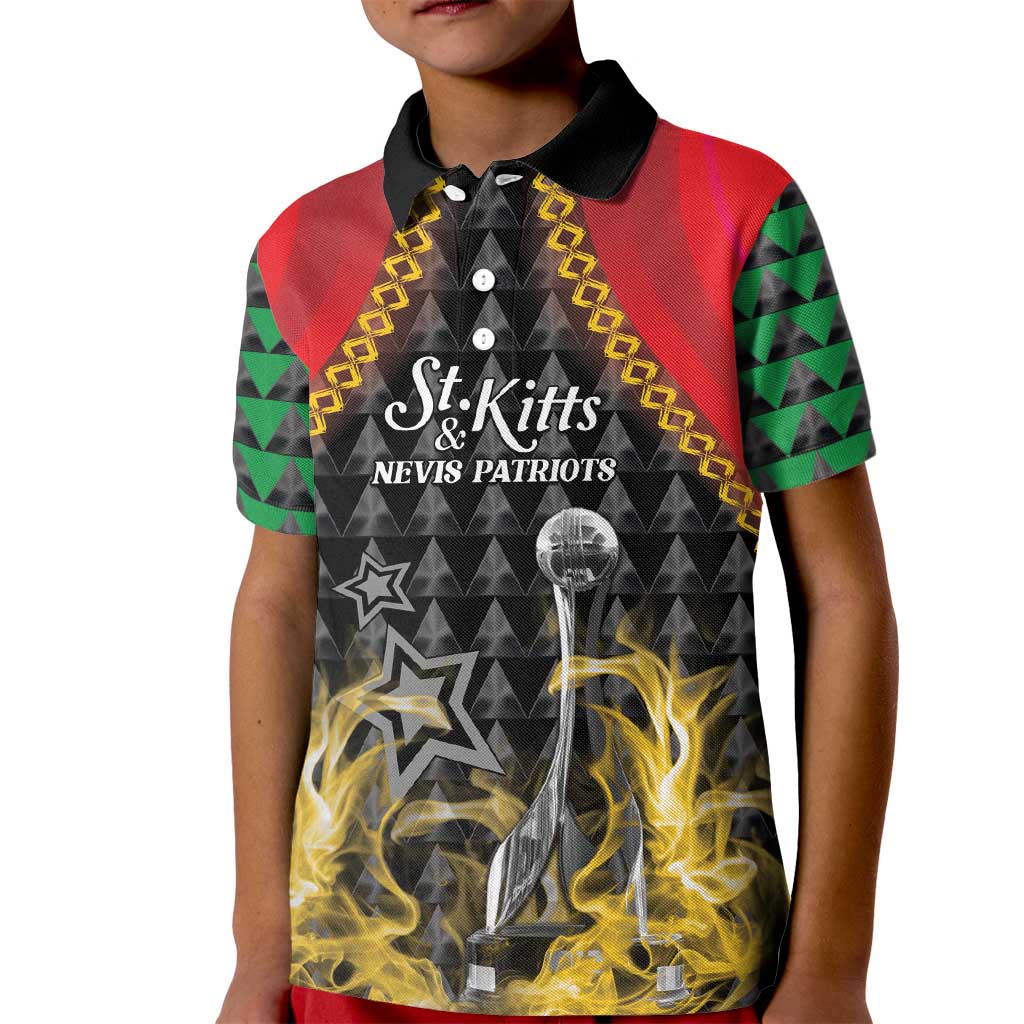 Custom St Kitts Nevis Cricket Patriots Kid Polo Shirt Road To Victory - Wonder Print Shop