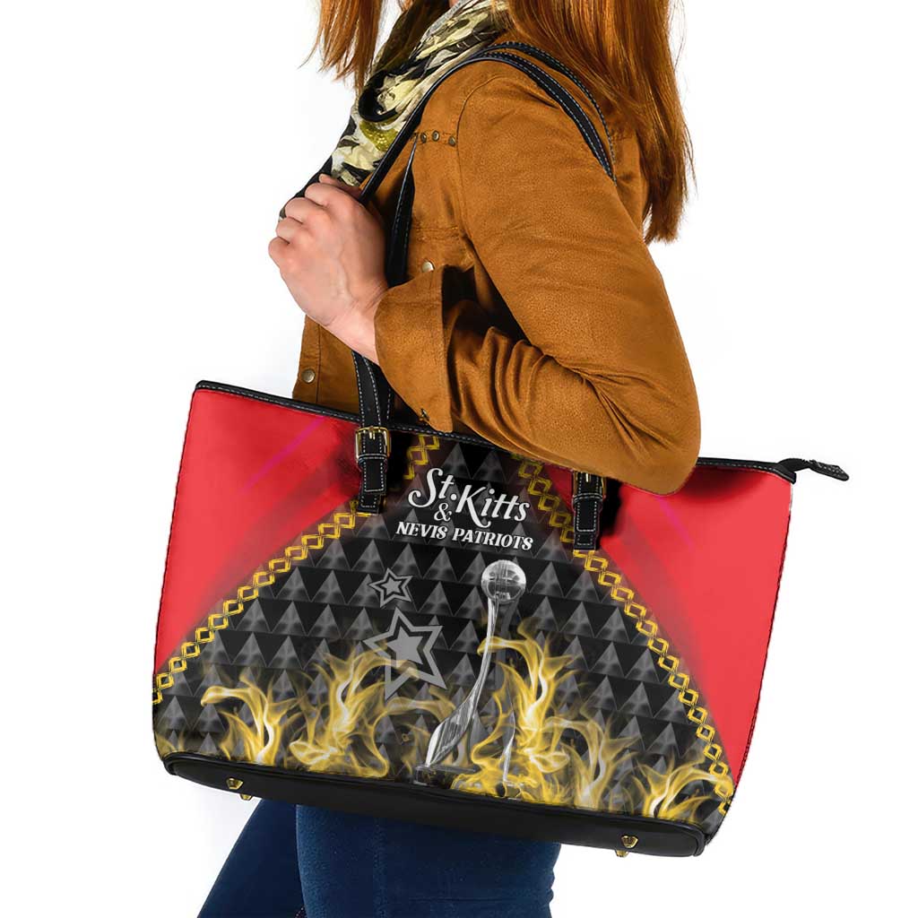 St Kitts Nevis Cricket Patriots Leather Tote Bag Road To Victory - Wonder Print Shop
