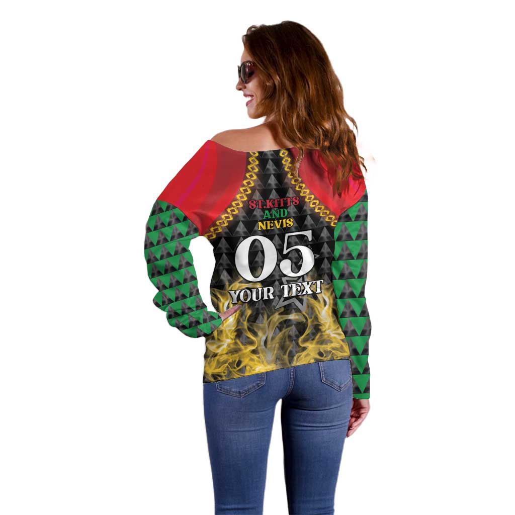 Custom St Kitts Nevis Cricket Patriots Off Shoulder Sweater Road To Victory - Wonder Print Shop
