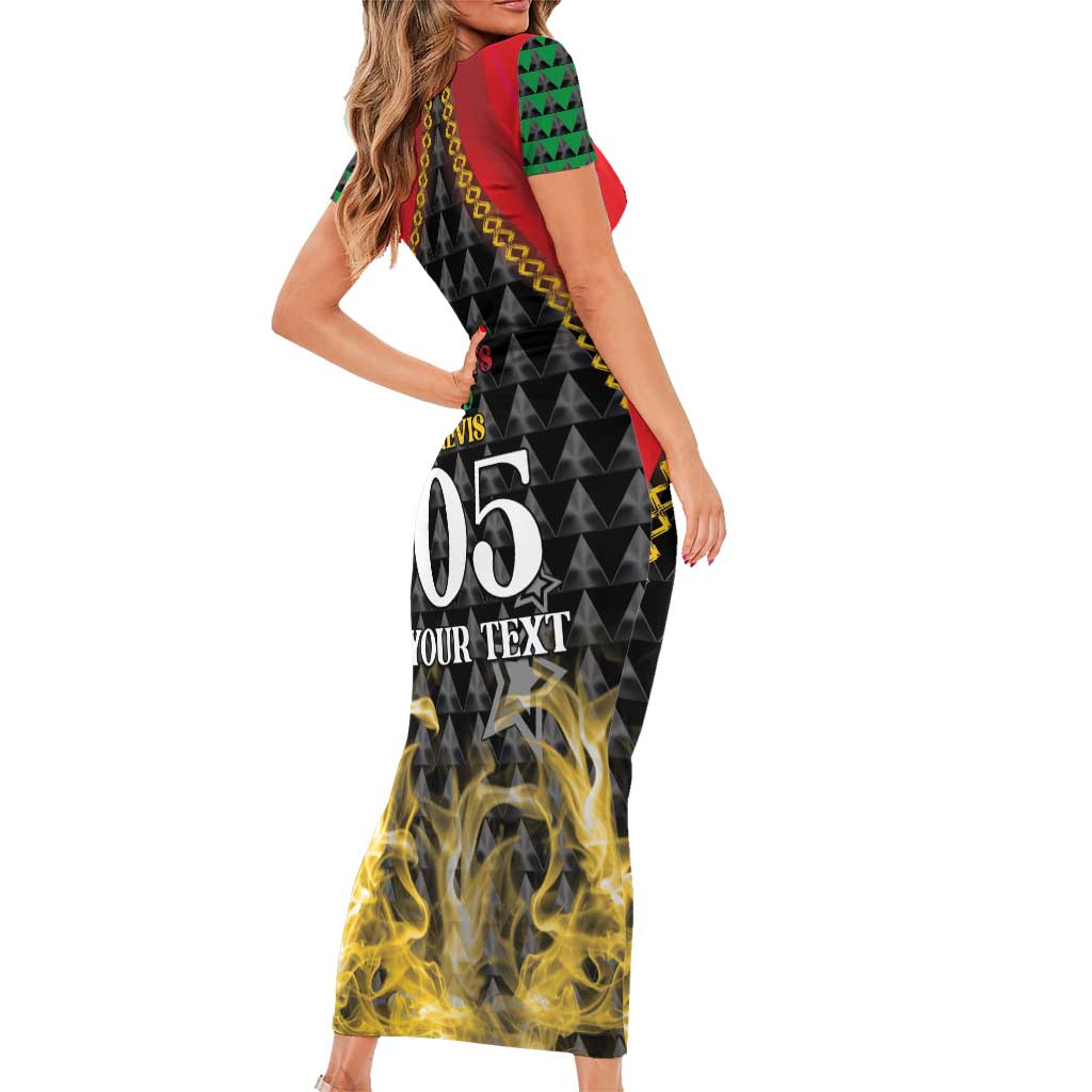 Custom St Kitts Nevis Cricket Patriots Short Sleeve Bodycon Dress Road To Victory - Wonder Print Shop