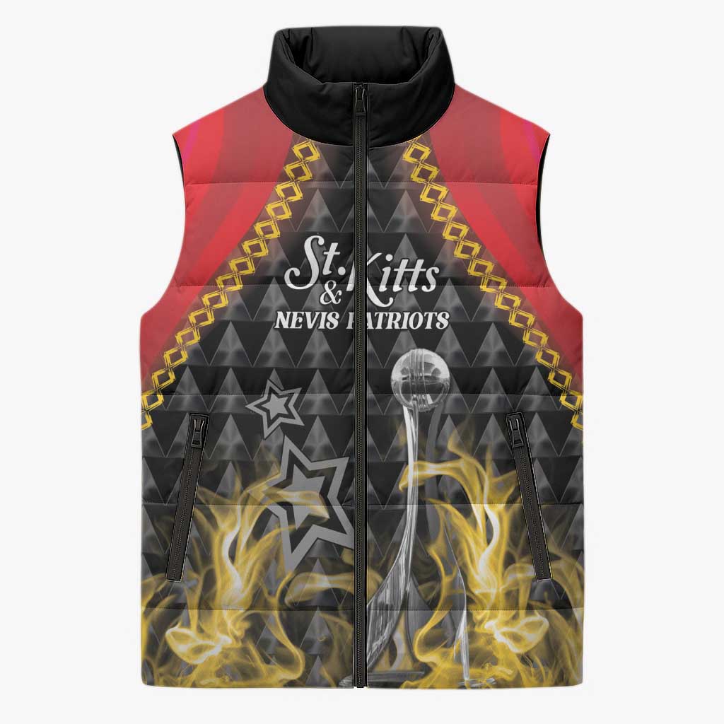 Custom St Kitts Nevis Cricket Patriots Sleeveless Puffer Jacket Road To Victory - Wonder Print Shop
