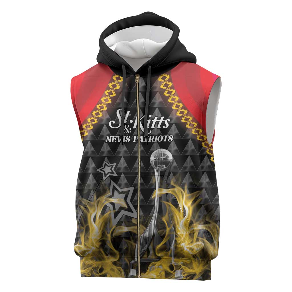 Custom St Kitts Nevis Cricket Patriots Sleeveless Zip Hoodie Road To Victory - Wonder Print Shop