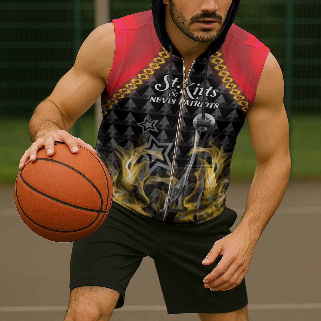 Custom St Kitts Nevis Cricket Patriots Sleeveless Zip Hoodie Road To Victory - Wonder Print Shop