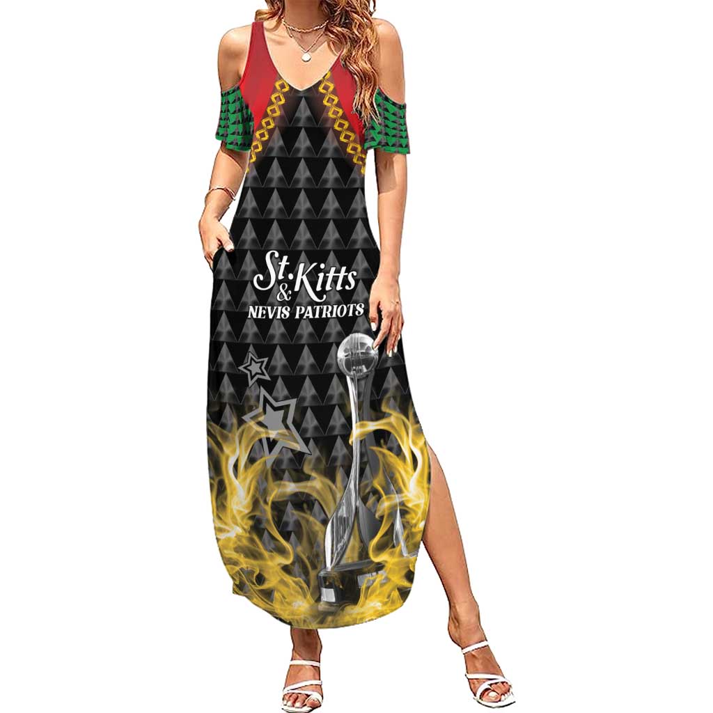 Custom St Kitts Nevis Cricket Patriots Summer Maxi Dress Road To Victory - Wonder Print Shop