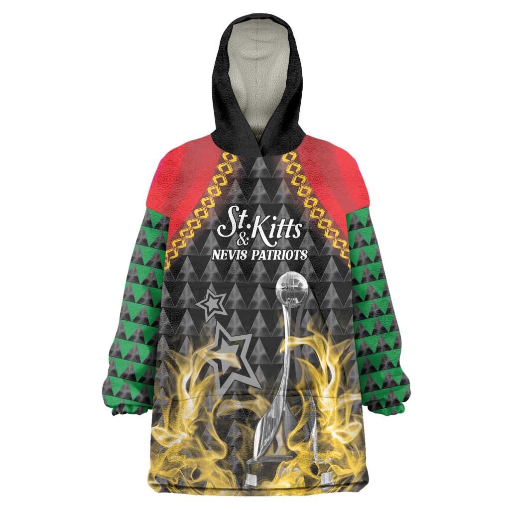 Custom St Kitts Nevis Cricket Patriots Wearable Blanket Hoodie Road To Victory - Wonder Print Shop