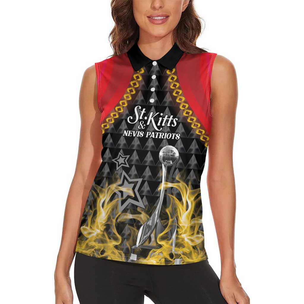 Custom St Kitts Nevis Cricket Patriots Women Sleeveless Polo Shirt Road To Victory - Wonder Print Shop