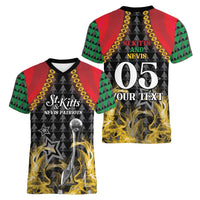 Custom St Kitts Nevis Cricket Patriots Women V-Neck T-Shirt Road To Victory - Wonder Print Shop
