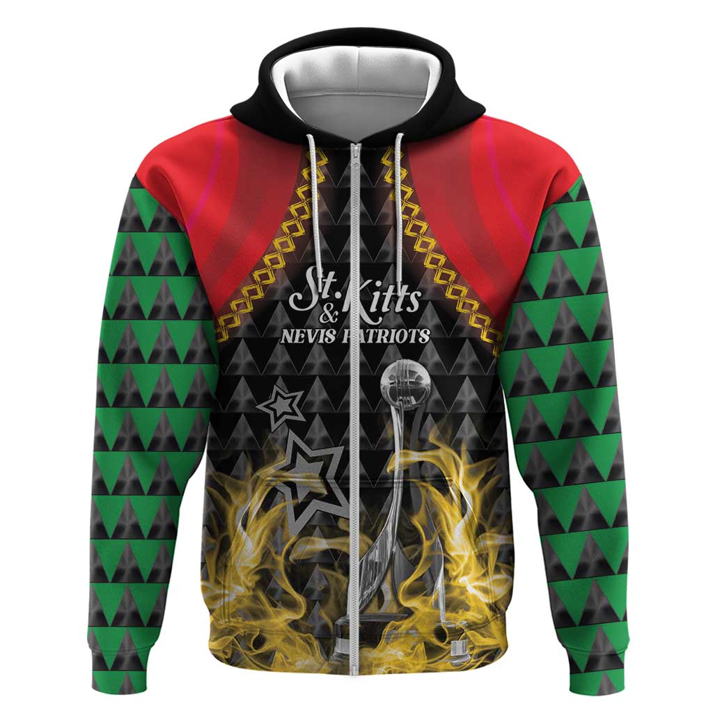 Custom St Kitts Nevis Cricket Patriots Zip Hoodie Road To Victory - Wonder Print Shop