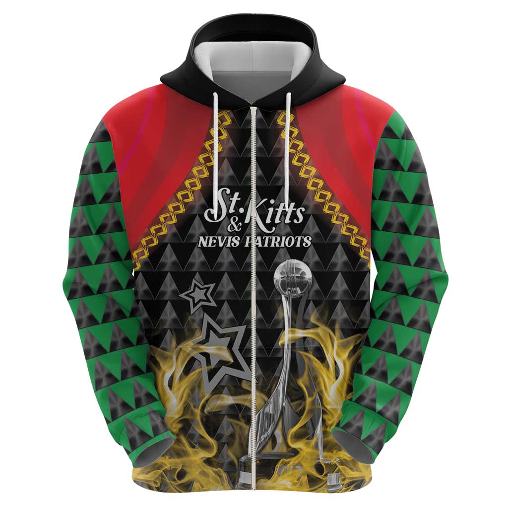 Custom St Kitts Nevis Cricket Patriots Zip Hoodie Road To Victory - Wonder Print Shop