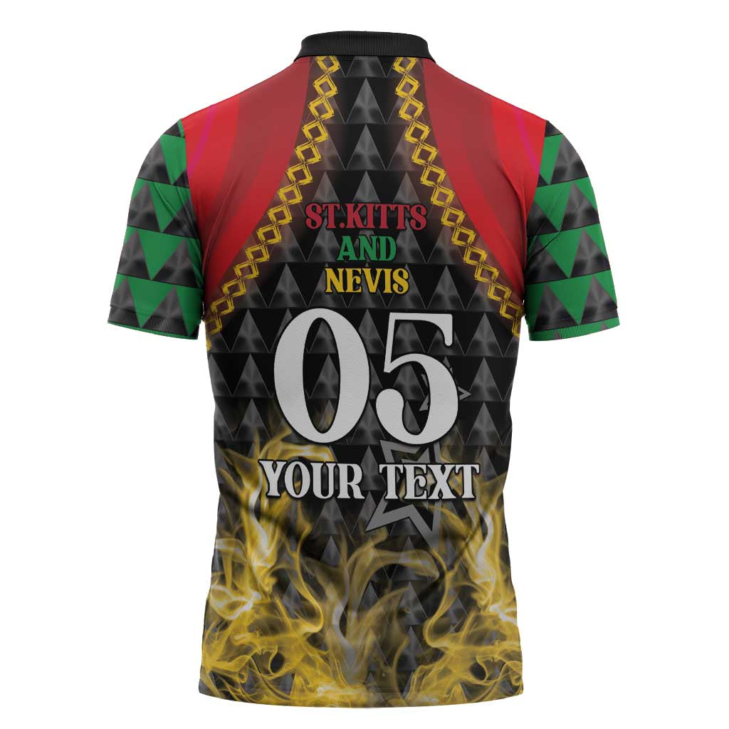 Custom St Kitts Nevis Cricket Patriots Zipper Polo Shirt Road To Victory - Wonder Print Shop
